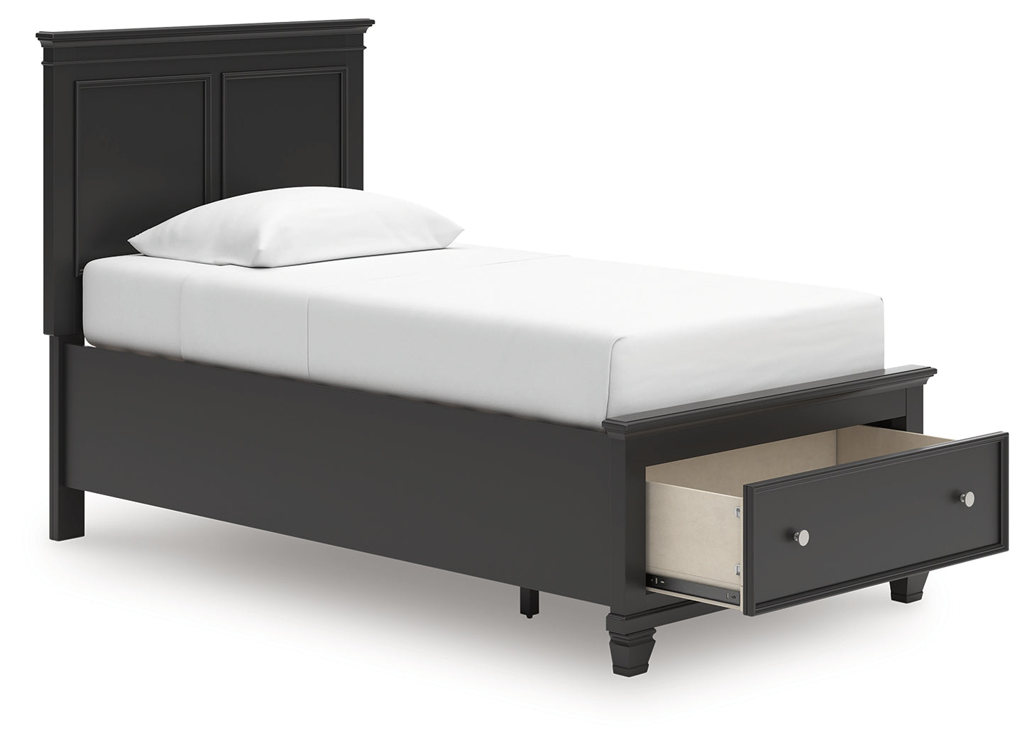 Lanolee Black Twin Panel Storage Bed - B687B21