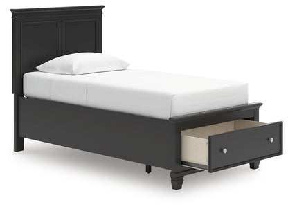 Lanolee Black Twin Panel Storage Bed - B687B21