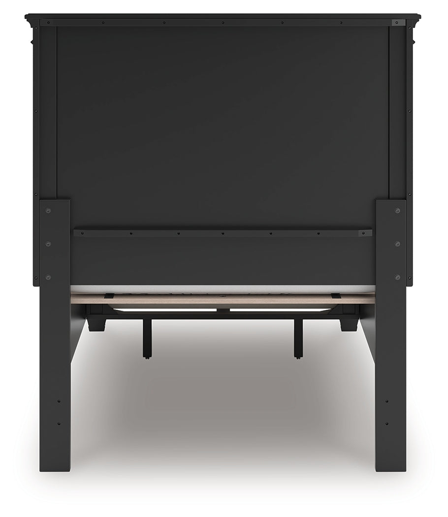 Lanolee Black Twin Panel Storage Bed - B687B21