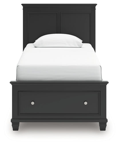 Lanolee Black Twin Panel Storage Bed - B687B21