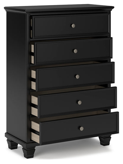 Lanolee California King Panel Bed, Dresser, Chest and 2 Nightstands - B687B32