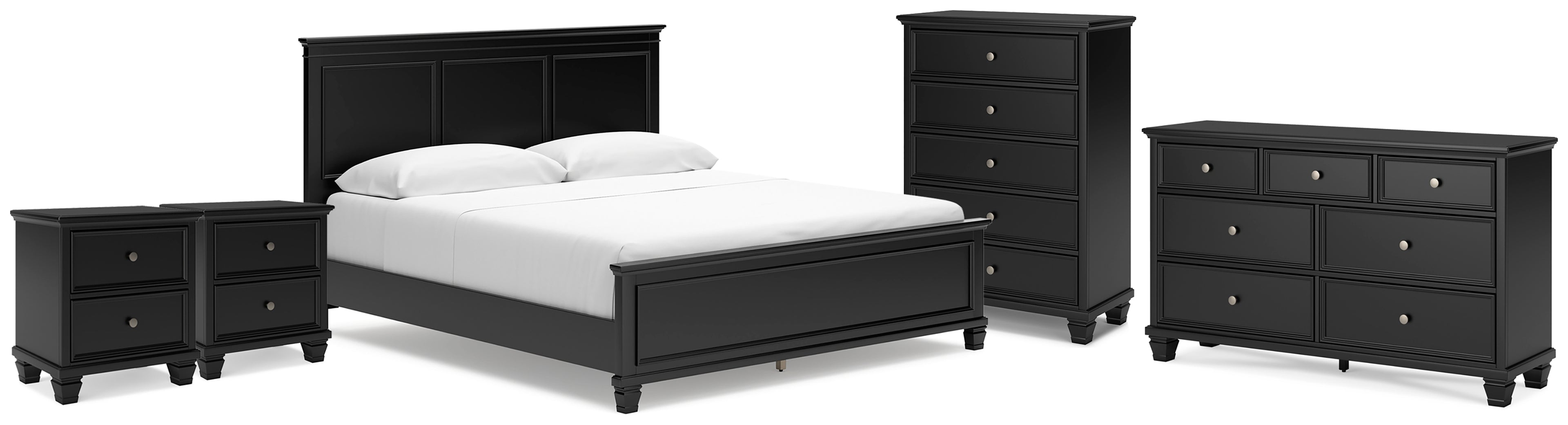 Lanolee California King Panel Bed, Dresser, Chest and 2 Nightstands - B687B32