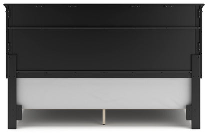 Lanolee King Panel Bed with Mirrored Dresser and 2 Nightstands in Black - PKG015224