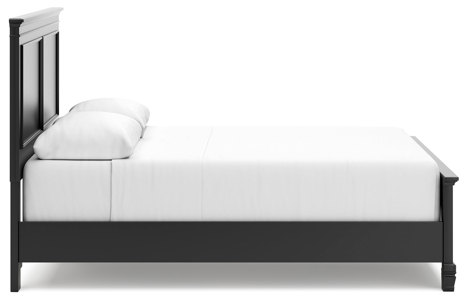 Lanolee Queen Panel Bed with Mirrored Dresser and Nightstand in Black from Ashley - Luna Furniture