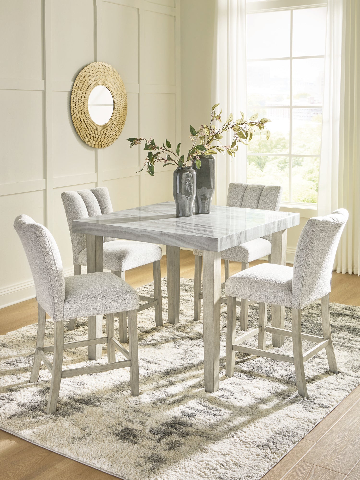 Larawyn Counter Height Dining Table and 4 Barstools - PCD575D2