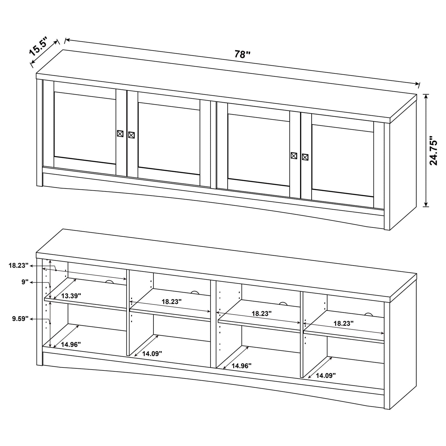 Laughlin 3-piece Entertainment Center TV Stand White - 724113-SET