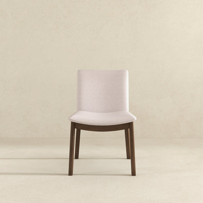 Laura  Beige Linen Solid Wood Dining Chair (Set Of 2) - DCH00402201