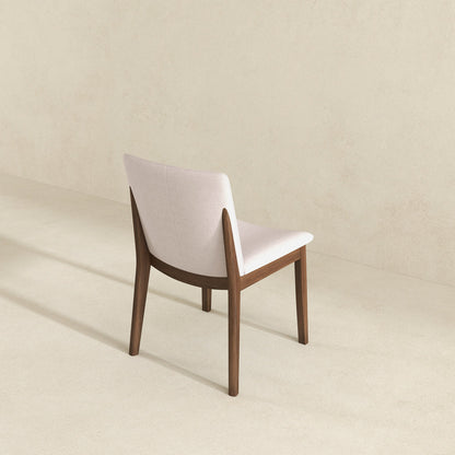 Laura  Beige Linen Solid Wood Dining Chair (Set Of 2) - DCH00402201