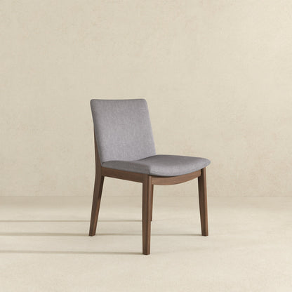 Laura  Light Grey Linen Solid Wood Dining Chair (Set Of 2) - DCH00402207