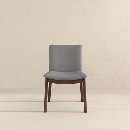 Laura  Light Grey Linen Solid Wood Dining Chair (Set Of 2) - DCH00402207