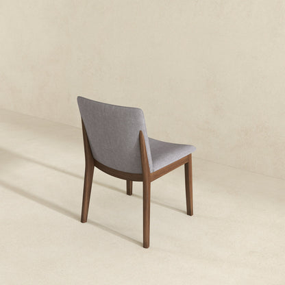 Laura  Light Grey Linen Solid Wood Dining Chair (Set Of 2) - DCH00402207