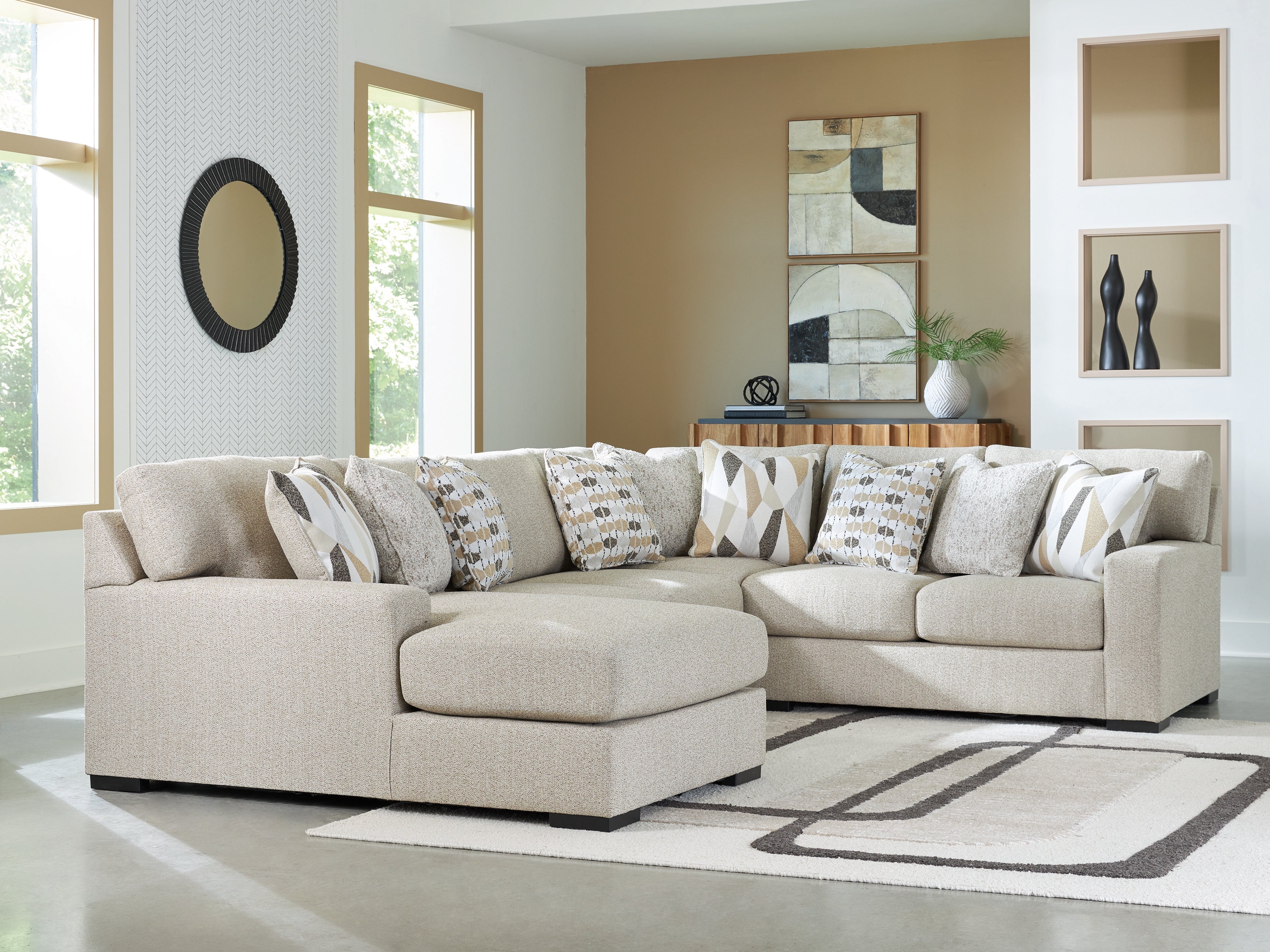 Laurelgrove Pebble 4-Piece Sectional with Chaise - 75105S1