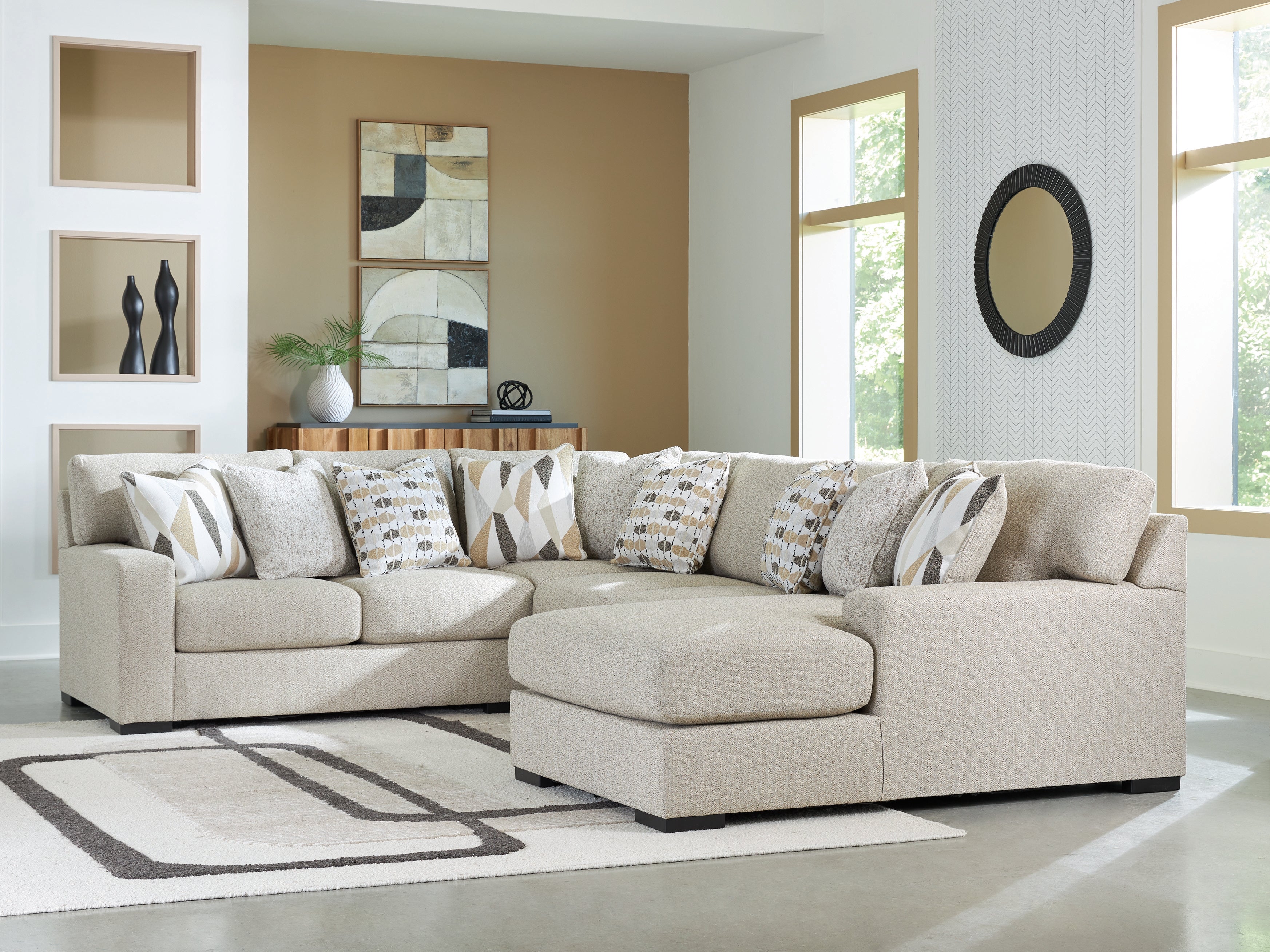 Laurelgrove Pebble 4-Piece Sectional with Chaise - 75105S2