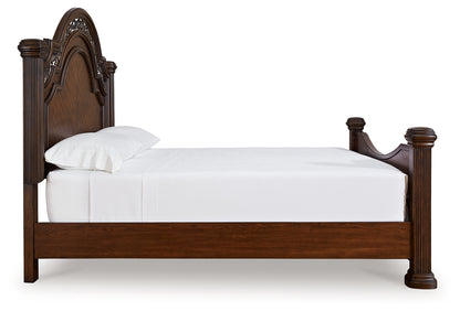 Lavinton Brown King Poster Bed, 2 Chests and Nightstand - B764B12