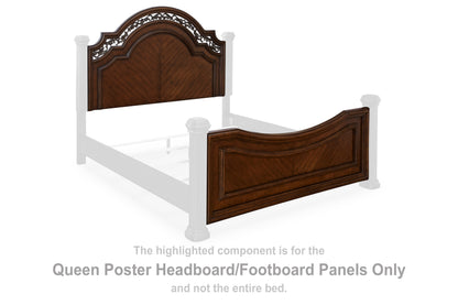 Lavinton Brown Queen Poster Headboard/Footboard Panels - B764-71