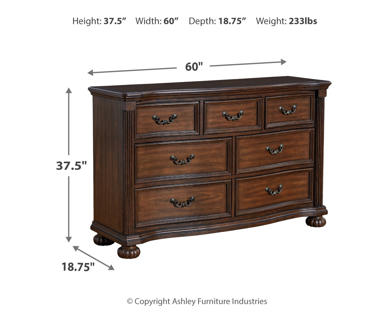 Lavinton California King Poster Bed with Dresser in Brown - PKG016871