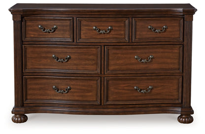 Lavinton King Poster Bed with Dresser and 2 Nightstands in Brown from Ashley - Luna Furniture