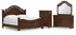 Lavinton King Poster Bed with Mirrored Dresser and Chest in Brown from Ashley - Luna Furniture