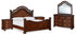 Lavinton King Poster Bed with Mirrored Dresser and Nightstand in Brown from Ashley - Luna Furniture