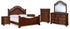 Lavinton King Poster Bed with Mirrored Dresser, Chest and 2 Nightstands in Brown - PKG016867