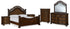 Lavinton King Poster Bed with Mirrored Dresser, Chest and 2 Nightstands in Brown from Ashley - Luna Furniture