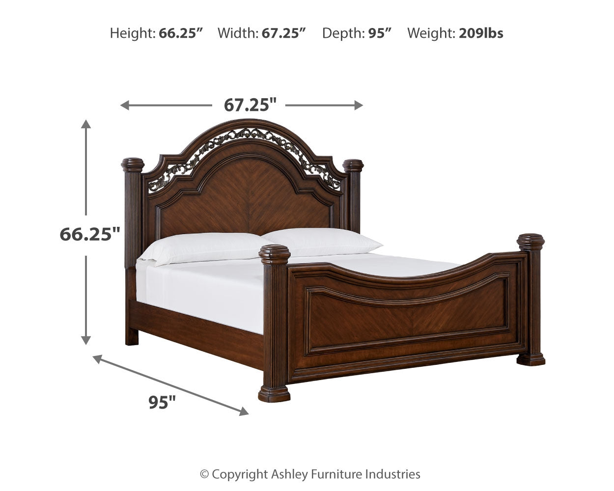 Lavinton Queen Poster Bed with 2 Nightstands in Brown from Ashley - Luna Furniture