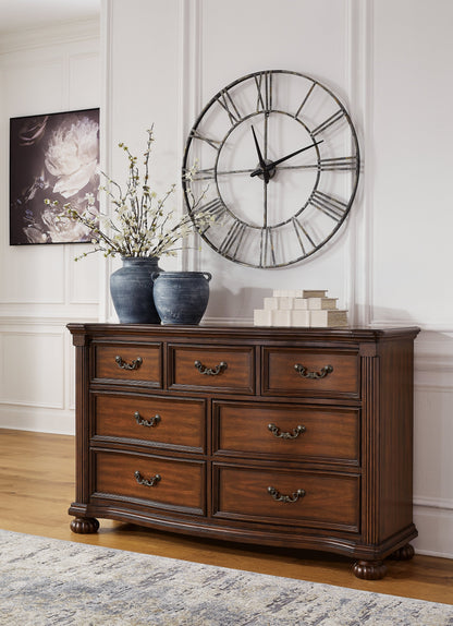 Lavinton Queen Poster Bed with Dresser and 2 Nightstands in Brown from Ashley - Luna Furniture