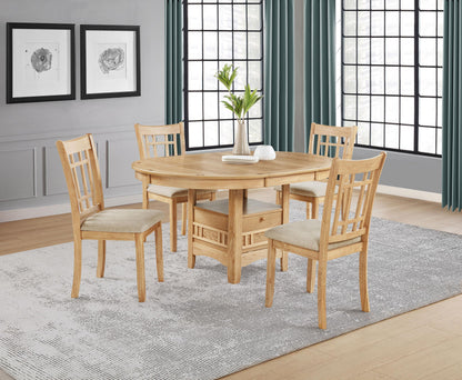 Lavon 5-piece Oval Extension Leaf Dining Set Light Oak - 106620-S5