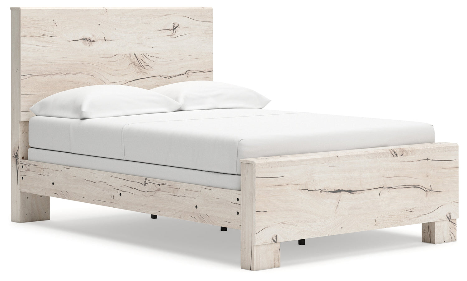 Lawroy Full Panel Bed with Dresser and 2 Nightstands in Light Natural from Ashley - Luna Furniture
