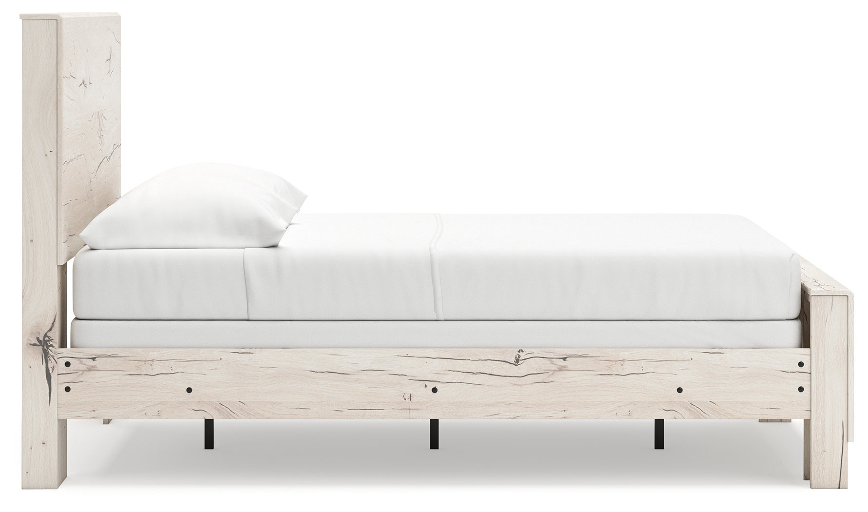 Lawroy Full Panel Bed with Dresser and 2 Nightstands in Light Natural from Ashley - Luna Furniture