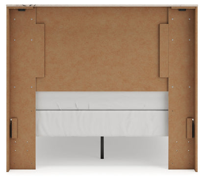 Lawroy Full Panel Bed with Dresser and 2 Nightstands in Light Natural from Ashley - Luna Furniture