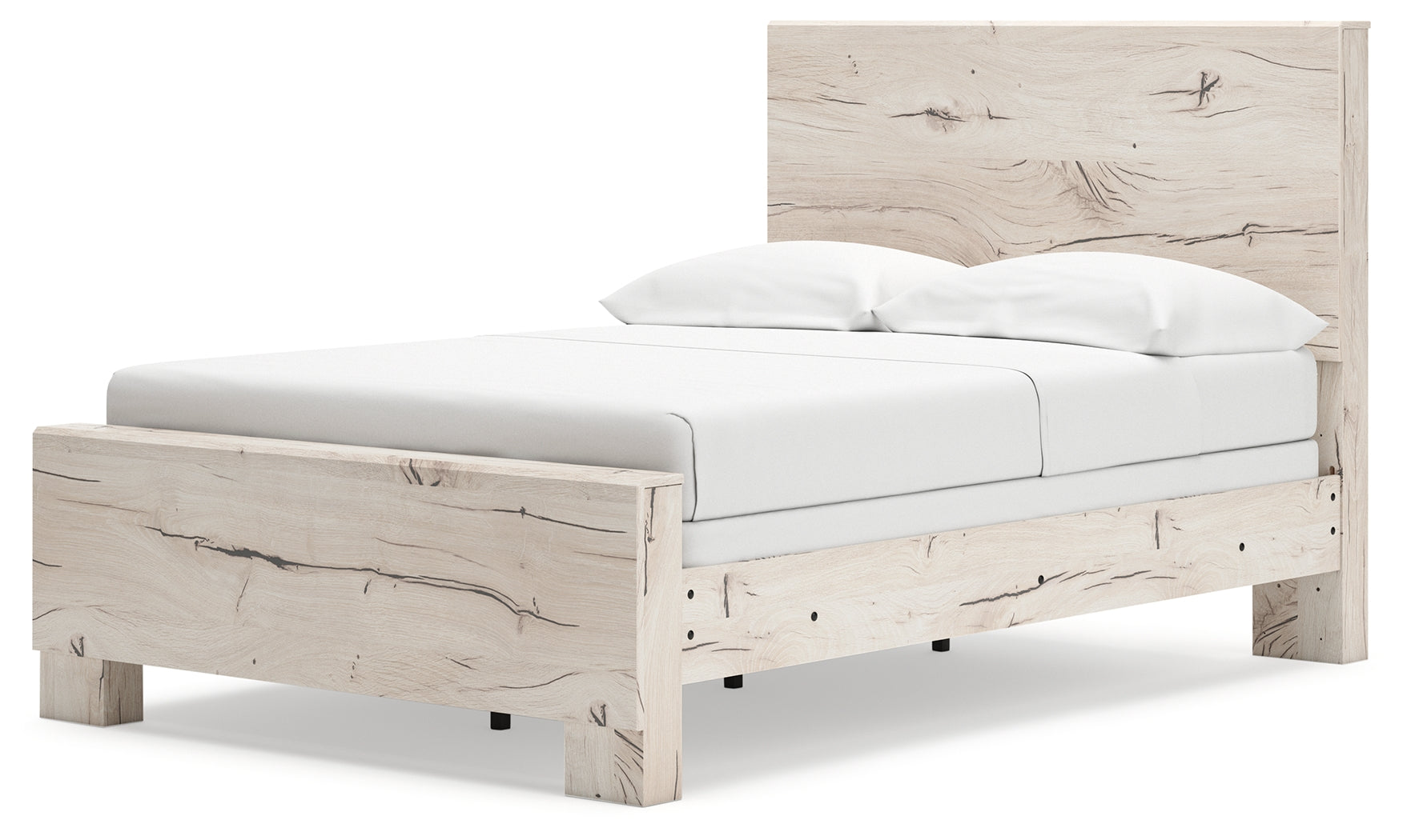 Lawroy Full Panel Bed with Dresser and 2 Nightstands in Light Natural from Ashley - Luna Furniture