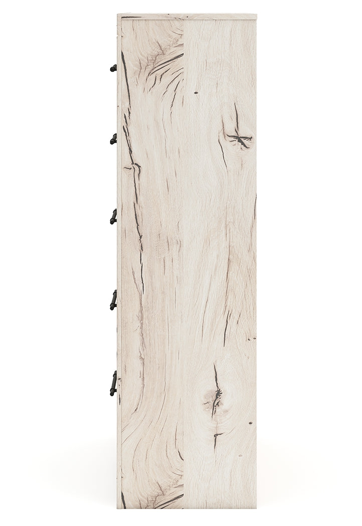 Lawroy Full Panel Headboard with Mirrored Dresser, Chest and 2 Nightstands in Light Natural from Ashley - Luna Furniture