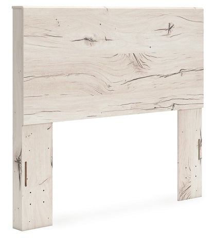 Lawroy Full Panel Headboard with Mirrored Dresser, Chest and 2 Nightstands in Light Natural from Ashley - Luna Furniture