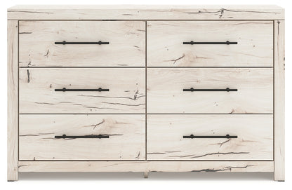 Lawroy Full Panel Storage Bed with Dresser and 2 Nightstands in Light Natural from Ashley - Luna Furniture