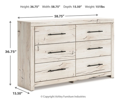 Lawroy Full Panel Storage Bed with Dresser and 2 Nightstands in Light Natural from Ashley - Luna Furniture