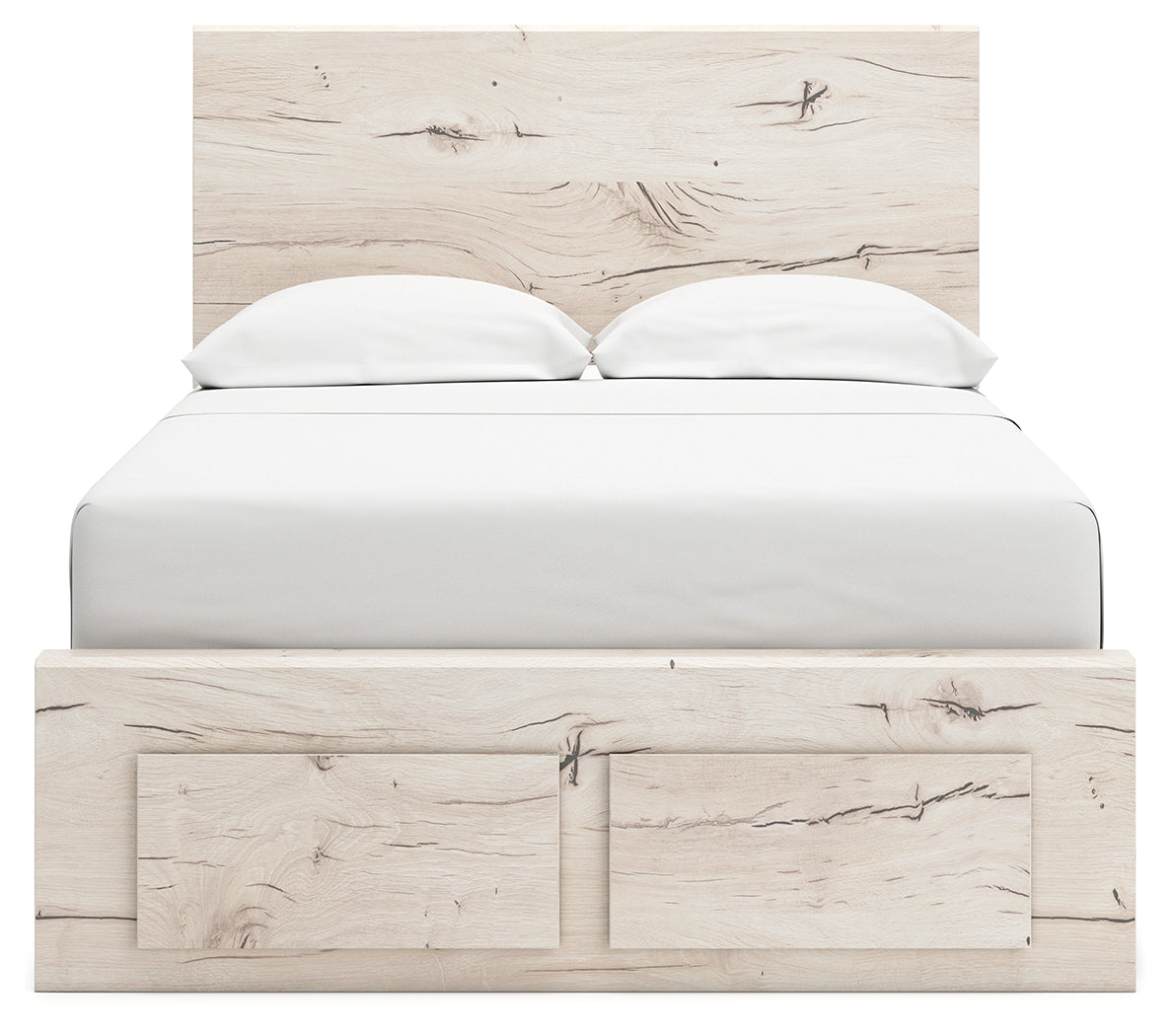Lawroy Full Panel Storage Bed with Dresser and 2 Nightstands in Light Natural from Ashley - Luna Furniture