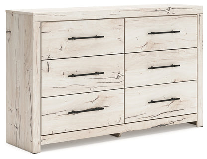 Lawroy Full Panel Storage Bed with Dresser and 2 Nightstands in Light Natural from Ashley - Luna Furniture