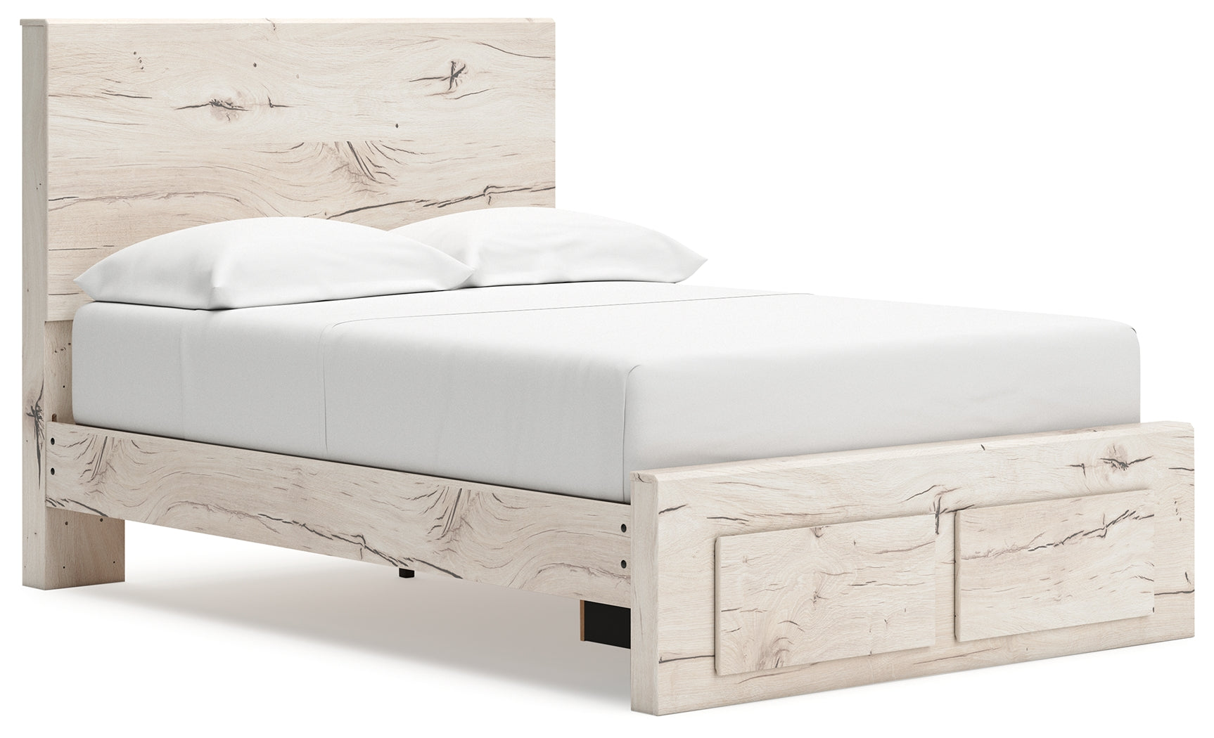 Lawroy Full Panel Storage Bed with Mirrored Dresser and Chest in Light Natural from Ashley - Luna Furniture