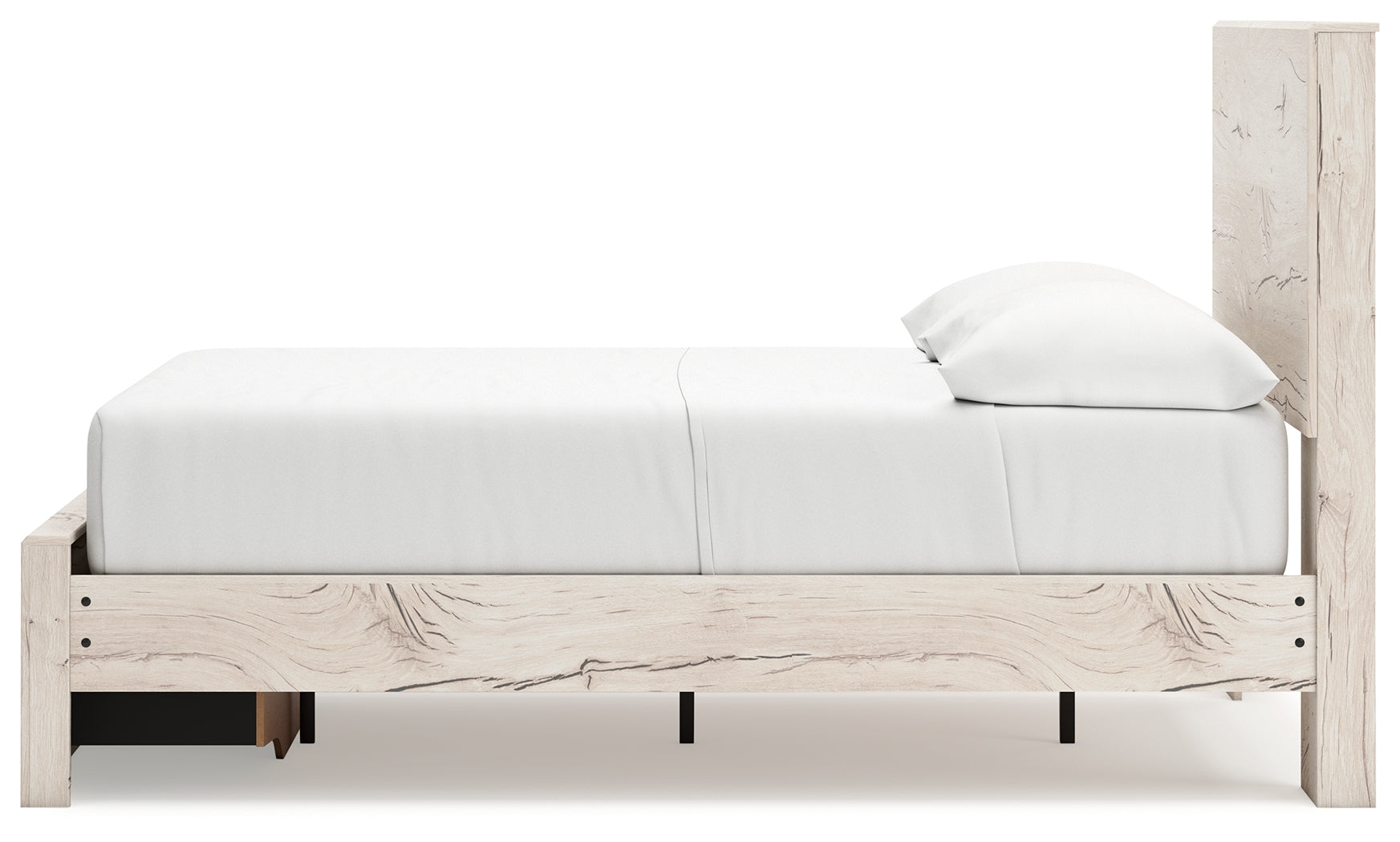 Lawroy Full Panel Storage Bed with Mirrored Dresser, Chest and 2 Nightstands in Light Natural from Ashley - Luna Furniture