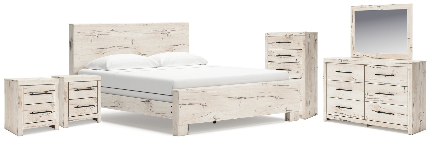 Lawroy King Panel Bed, Dresser, Mirror, Chest and Nightstand - B2310B48