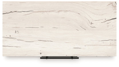 Lawroy King Panel Bed with Mirrored Dresser and Chest in Light Natural from Ashley - Luna Furniture