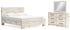 Lawroy King Panel Bed with Mirrored Dresser in Light Natural - PKG020167