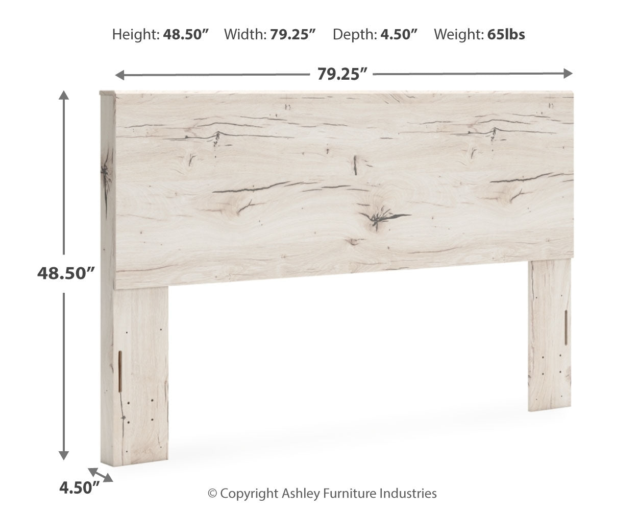 Lawroy King Panel Headboard with Mirrored Dresser and 2 Nightstands in Light Natural from Ashley - Luna Furniture