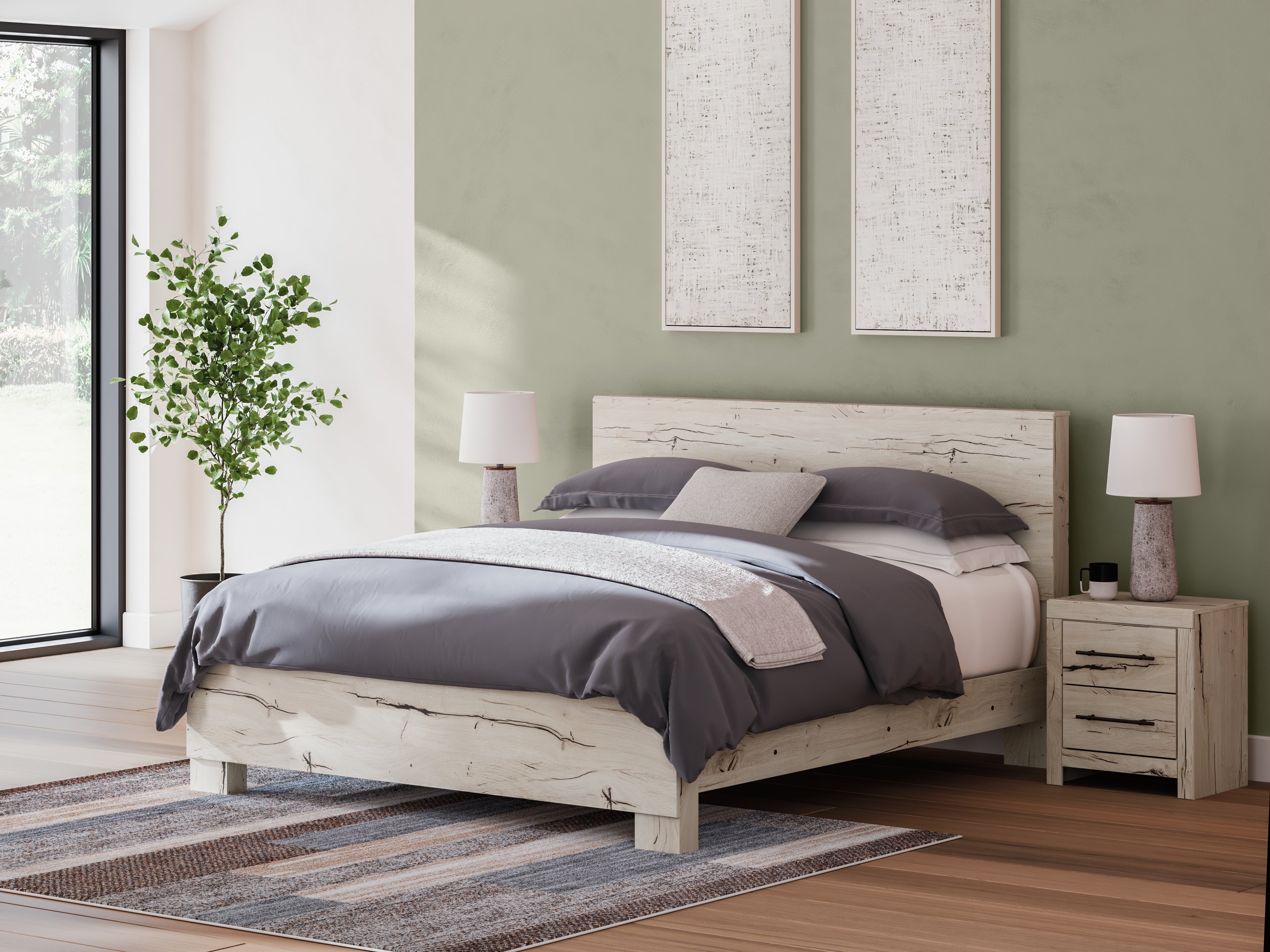 Lawroy Light Natural King Panel Bed - B2310B10