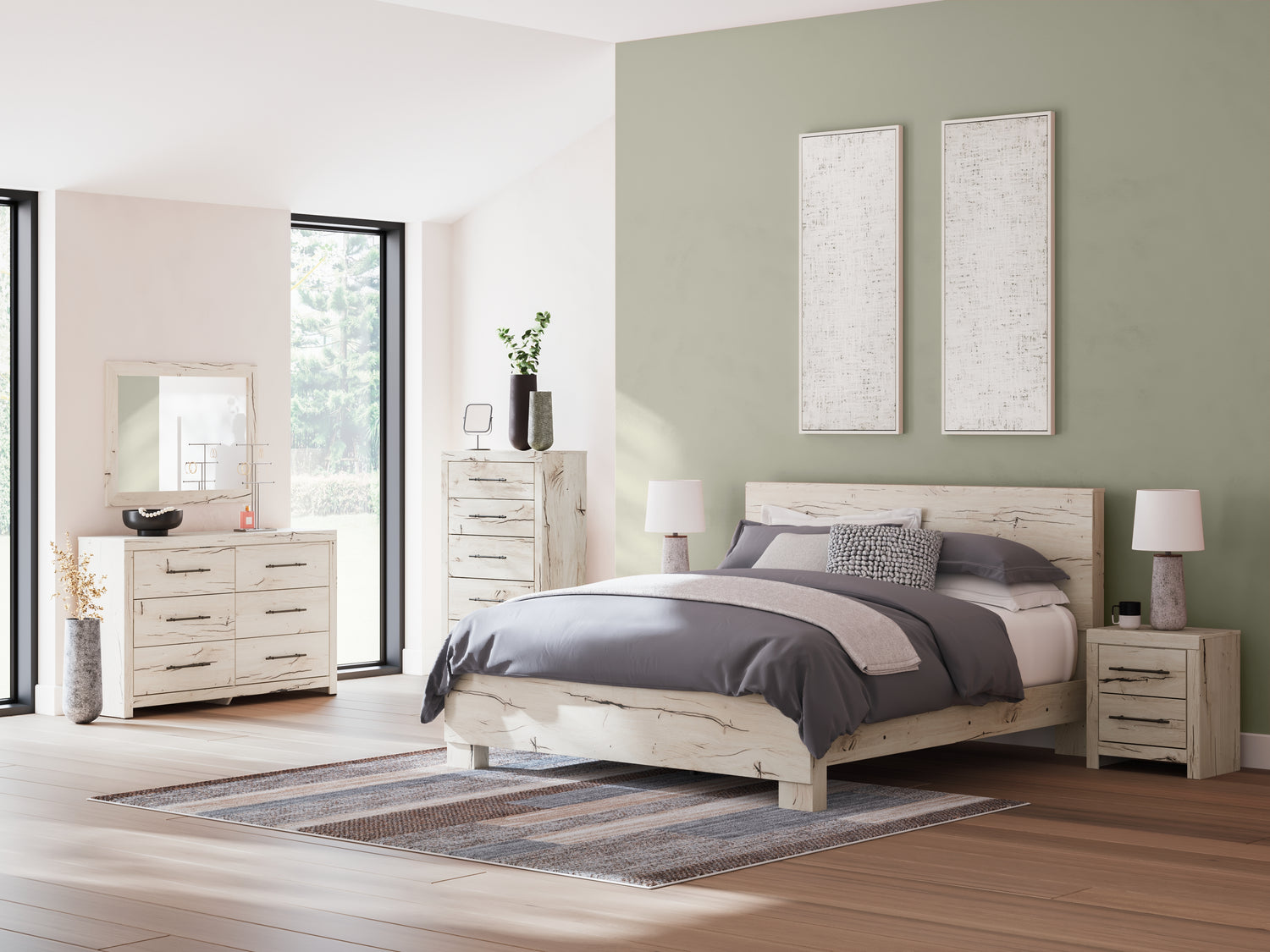 Lawroy Light Natural King Panel Bed - B2310B10