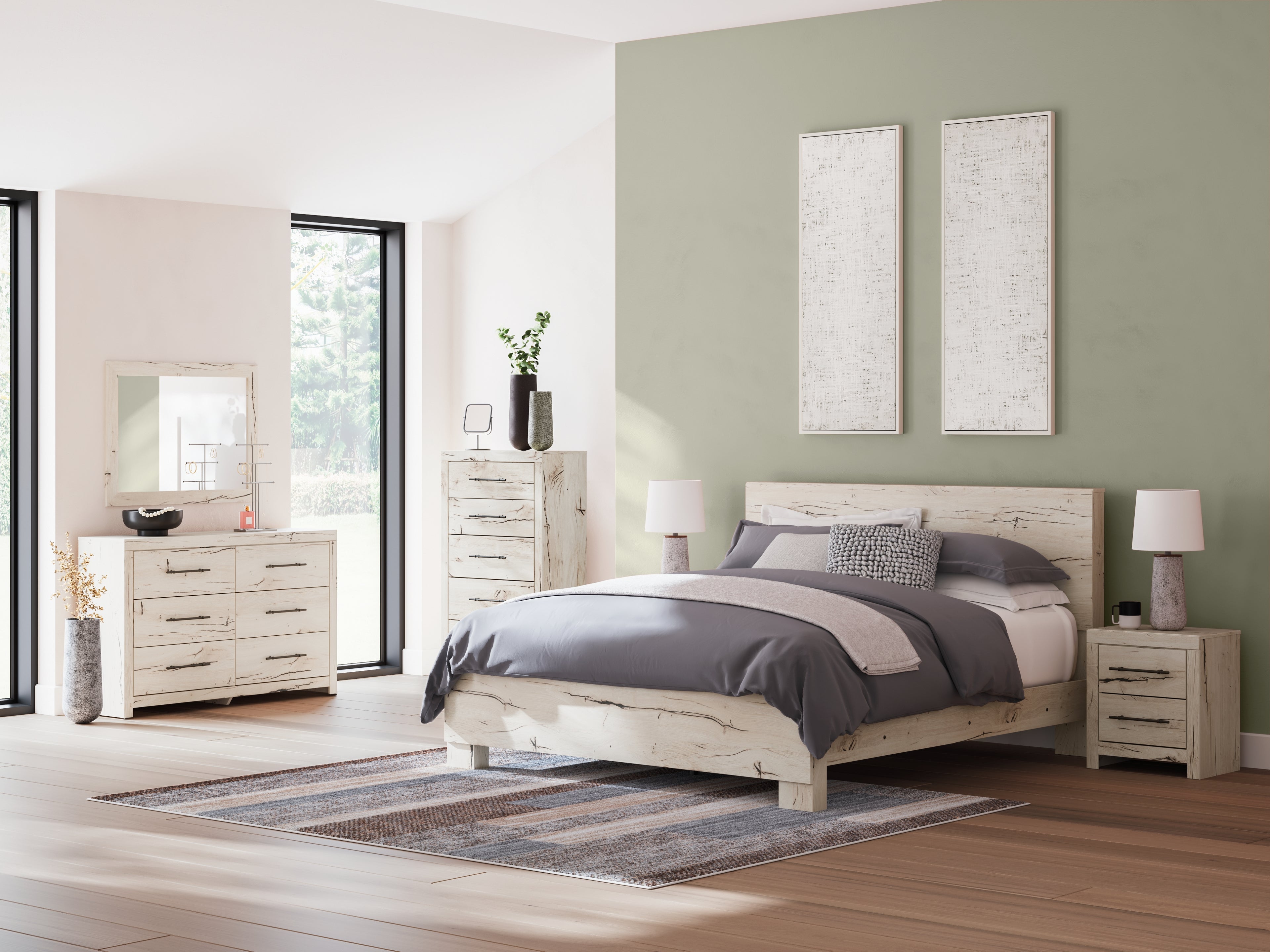 Lawroy Light Natural King Panel Bed - B2310B10