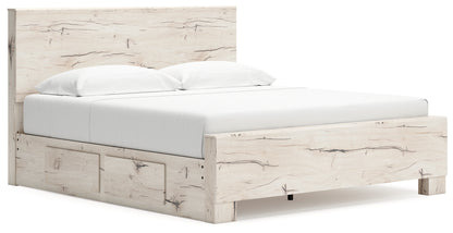 Lawroy Light Natural King Panel Bed with Storage - B2310B12