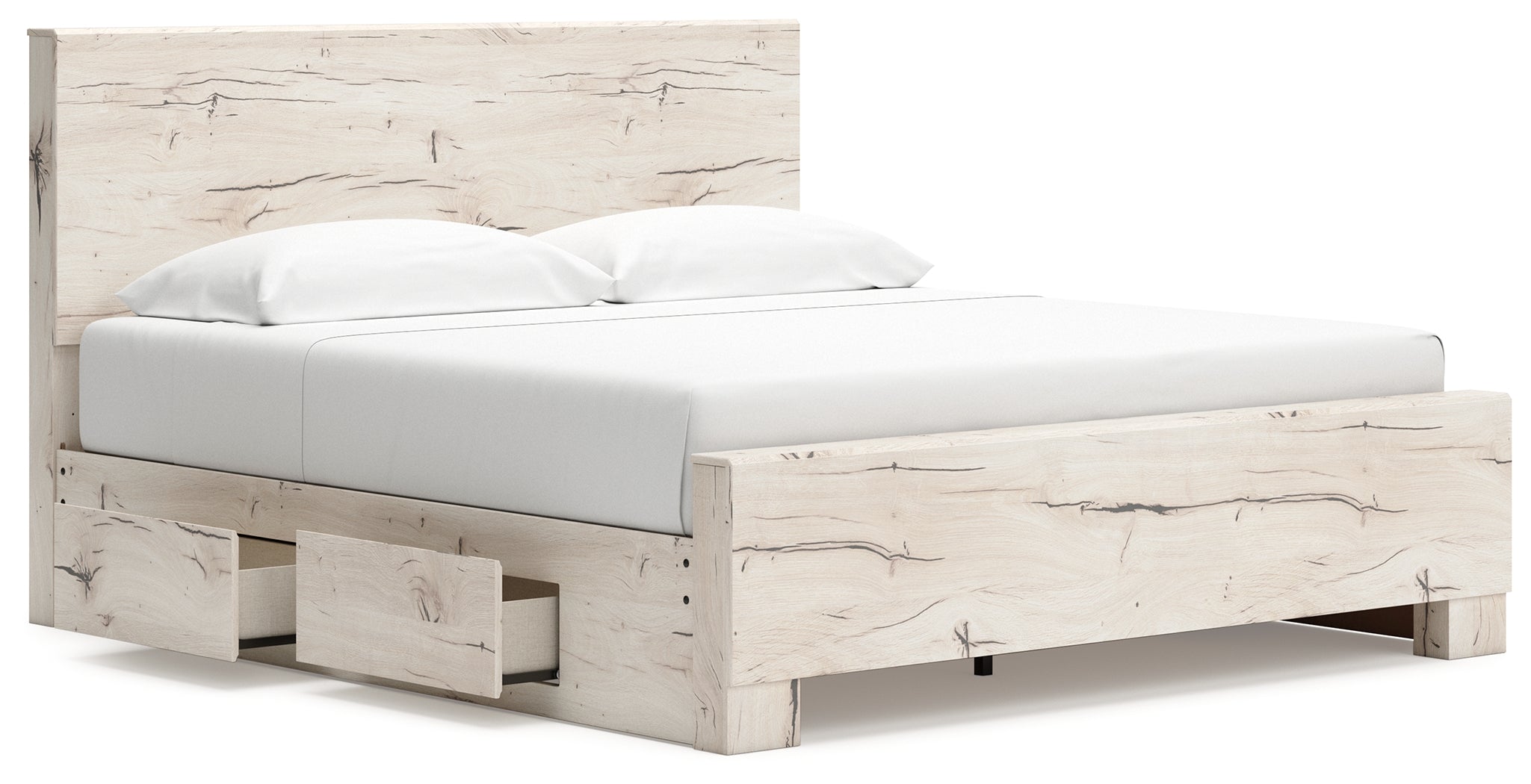 Lawroy Light Natural King Panel Bed with Storage - B2310B13