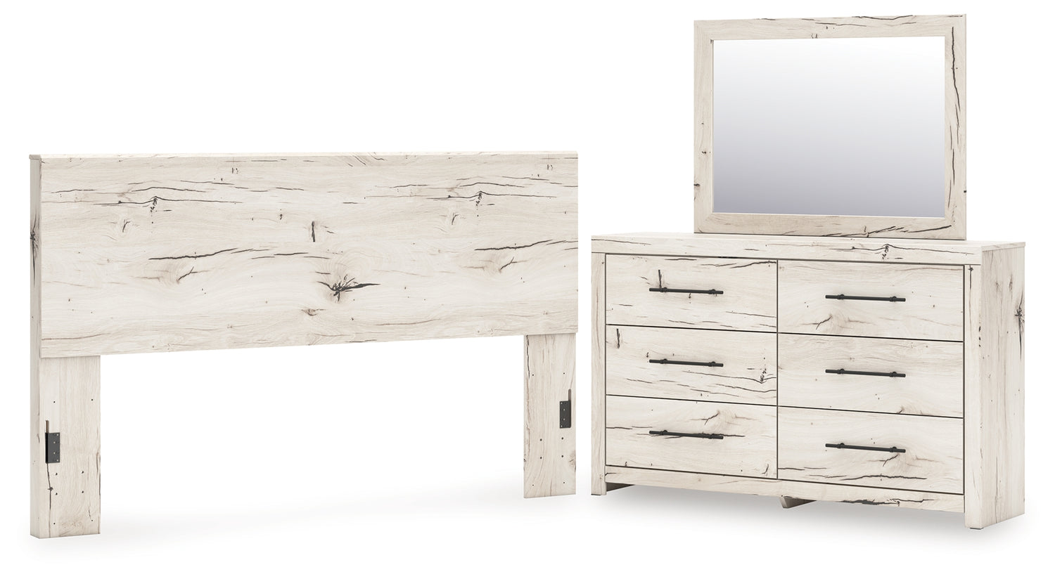Lawroy Light Natural King Panel Headboard, Dresser and Mirror - B2310B26